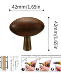 Kick Up Your Home Decor Game With Four Slick Bronze And Walnut Wood Cabinet Knobs Featuring Tight Vintage Style Brass Drawer Pulls For Kitchen And Dresser Cabinets, walnut wood knob, 42mm size, brass base