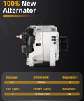 Beefed-Up High Output Alternator Replacement For Hyundai Sonata 2.0L 2015-2019, side view showcasing specifications.
