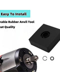Top Notch 1/2 Inch And 3/8 Inch Impact Wrench Retaining Rings Kit With O Rings And Anvil Tool For Square Drive Tools, showing rubber anvil tool and retaining rings.