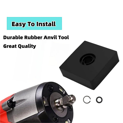 Top Notch 1/2 Inch And 3/8 Inch Impact Wrench Retaining Rings Kit With O Rings And Anvil Tool For Square Drive Tools, showing rubber anvil tool and retaining rings.