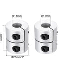 Aluminum Shaft Coupling 11mm To 11mm ID, 30mm Length Rigid Shaft Coupler Connector For Motors, 3D Printer DIY Robots, CNC Machine Tools, High Torque Transmission Tough As Nails, silver