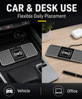Keep Your Smartphone Juiced Up With This Slick 20W Wireless Charging Dock Crafted For Chevrolet Bolt Ev 2017 Through 2023 placed in car and office environments.