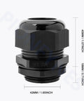 2 Pack One And A Quarter Inch NPT Cable Glands Waterproof Adjustable Nylon With Gaskets IP68 Rated Outdoor Cable Gland Joints For Conduits And Electrical Boxes 18.5 To 25 Millimeters, black 1-1/4 NPT