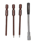 Get A Solid Four In One Rc Hex Key Set With Aluminum Steel Bits For Drones And Rc Cars To Make Quick Work Of Tweaks And Fixes No Hassle Required, 4-bit set