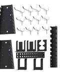 Heavy Duty Garage Storage Cabinet System With Solid Wood Workbench And Wall Mounted Pegboard Hooks For No Sweat Workshop Organization And Knockout Tool Storage Setup hook and bracket toolkit for garage organization.