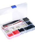 60 Sets Dope Servo Connector Kit With Male And Female JST SYP Plugs 2.54mm Spacing and tools in a plastic organizer box