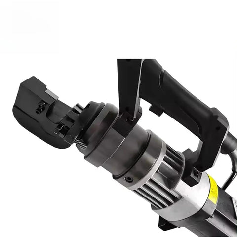 Close-up of AOXHUGB Electric Rebar Bender And Cutter RC22 showing cutting head and all-copper motor for 4-22mm steel rods.