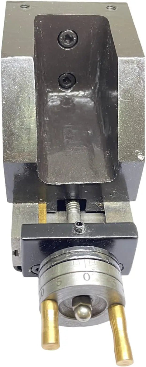Top Shelf Mini Lathe Vertical Slide with two handles and manual dial, heavy duty industrial casting, compact size for precise milling.