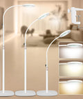 10X and 30X Floor Magnifier with Light for Close Work, flexible gooseneck, standing magnifying lamp in 3 LED color modes