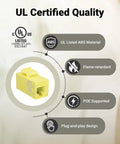 UL Listed Cat6 Keystone Coupler 5 Pack Female to Female RJ45 Ethernet Coupler for Cat6 Cat5e Cat5 Keystone Jack Yellow