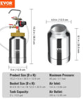 Dang Lightweight 2 Liter Spray Paint Pressure Pot With Pneumatic Air Hose for automotive use, 2L, steel build, 45 PSI max.