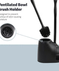 Heavy Duty Toilet Plunger And Cleaning Brush Set With Ergonomic Handles in ventilated bowl brush holder