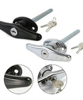 T Shaped Handle Lock For Garage Doors Made Of Zinc Alloy In Black Rugged Caravan Shed Cabinet Furniture Hardware 1 Piece