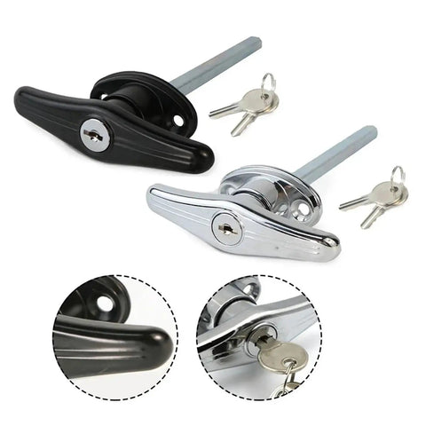 T Shaped Handle Lock For Garage Doors Made Of Zinc Alloy In Black Rugged Caravan Shed Cabinet Furniture Hardware 1 Piece