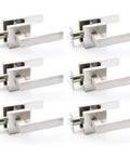Six Pack Keyless Passage Lever Door Handle Set For Hallways And Closets Heavy Duty Reversible Right Or Left Handed Doors Satin Nickel Finish Easy Install