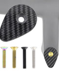 Premium Carbon Fiber Headset Top Cap Paired With Badass Gold Stainless Screws, showcasing carbon top cap and various screws.