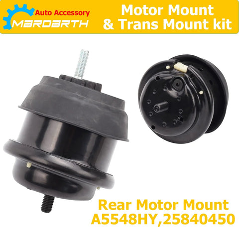Direct Fit Engine Motor Mount Replacement For 2009 To 2019 Traverse Enclave Acadia Saturn 3 6L Automatic Transmission OE Replacement A5444 A5548HY A5549HY A5458HY Durable Easy Install For A Quiet Smooth Ride, rear motor mount view.