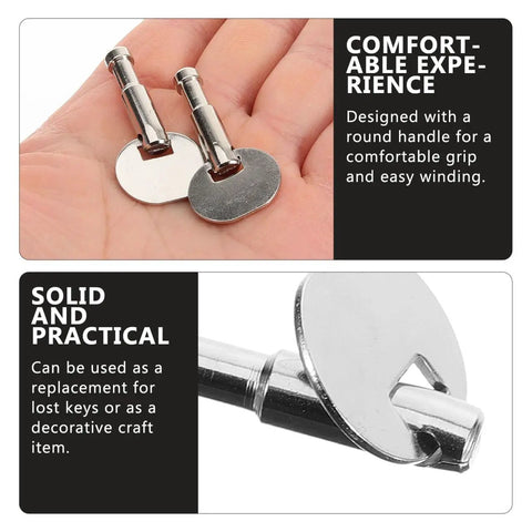 Hand holding Music Box Winding Key Replacement Round Handle 1.57 Inch For Standard Movements, metal construction