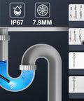 8mm Endoscope Camera With 1920P HD View, Eight Adjustable LED Lights, IP67 Waterproof Borescope, 16.4ft Semi-Rigid Cable For Android And iOS, Perfect For Snaking Through Tight Spots And Dark Corners.