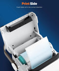 Portable Bluetooth Thermal Label Printer With Included Tape Inkless Sticker Maker For Home Organization and Small Business, label roll compartment view.
