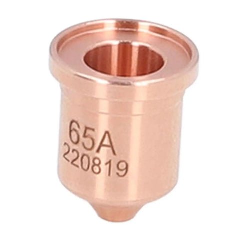 Top Tier 220819 Plasma Electrode Tip Brass Nozzle Set For PMX 65 85 105 Cutters Fits 45A 65A Range, 65A nozzle detail.