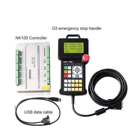 NK105 G3 DSP Controller For 3 Axis NC Studio Motion Control System with USB data cable and emergency stop handle