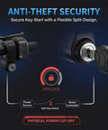 Full Twist Throttle Kit For E-Bike Q20 Q20 Pro H20 With Carbon Fiber-Style Grip Ignition Key Switch Detail