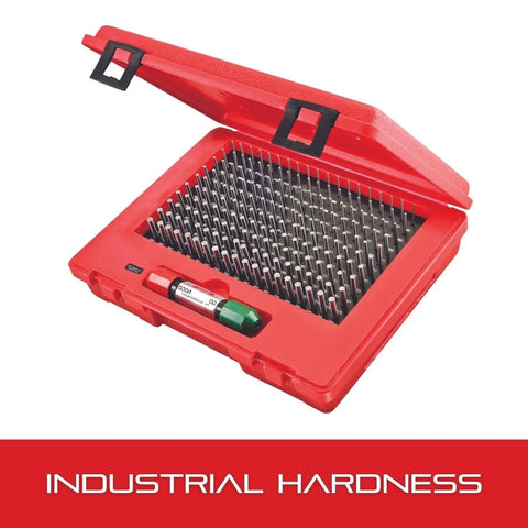 High Precision Steel Pin Gauge Set With Rugged Protective Case For Deep Bore Gaging And Hole Size Check .061 To .250 Inch Range