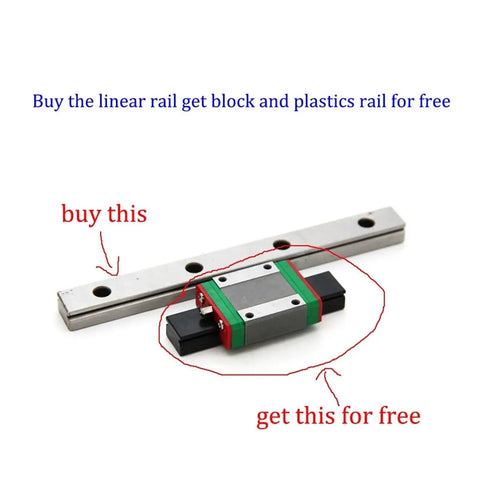 Miniature Linear Guide Rail With Carriage Block For Pro Grade Precision In CNC And 3D Printing, 100 To 800mm Stroke, slim rail with block