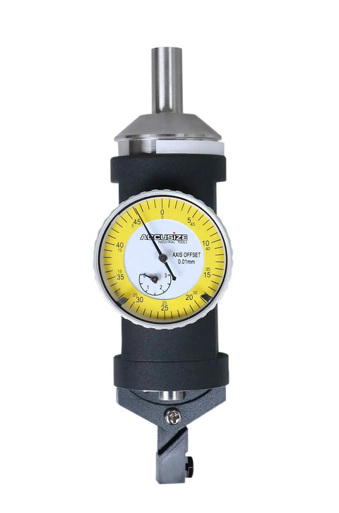 0-3 mm By 0.01 mm Graduations Metric Coaxial Dial Indicator In Fitted Box With Yellow Dial For Dead-On Workpiece Positioning On Vertical And Horizontal Machining Centers And Manual Or CNC Spindle Setup