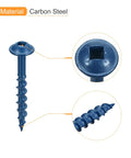 8x1-1/4 Pocket Hole Screws 200 Pack Square Drive Self-Tapping Wood Screws With Blue Coating Carbon Steel Close-Up