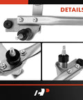 Windshield Wiper Transmission Linkage Assembly Replacement For Cadillac Escalade 2002 2003 Escalade ESV 2003 EXT Chevrolet Avalanche 2002 2003 Silverado 1999 2003 And C3500HD 2002 Easy Install Plug And Play, silver metal linkage close-up