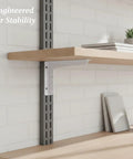 Heavy Duty L-Shaped Steel Bracket for Floating Shelves and Wall Cabinets Hella Sturdy TV Stands White Finish stud mounted