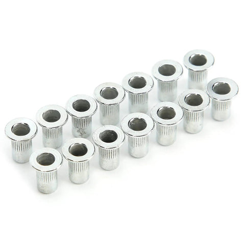 100 Piece Rivet Nuts Kit M3x20 Hollow Thread Inserts Aluminum Alloy Fasteners Hardware For Quick Beefy Riveting In Auto Body Metalworking DIY Projects And Industrial Applications, set of silver inserts