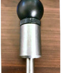 Badass Spring Loaded Pop Pull Pin With Smooth Brushed Steel Body And Zinc Black Knurled Grip Three Eighth Inch Diameter Plunger Measuring One And A Half Inches Long For Rock Solid Shop Use showing the plunger and grip.