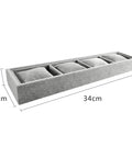Two Pack Four Compartment Jewelry Organizer Tray In Grey Velvet With Soft Foam Bases That Keep Watches And Bracelets Secure Slick Display Holder To Store Your Dope Collection Crisp And Scratch Free.