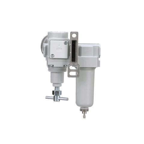SAU220T N02G MEP Mini All In One Compressed Air Filter Regulator Combo, 1/4 Inch NPT, Metal Bowl with Manual Drain and Bracket