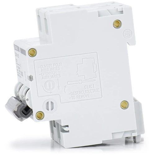 Side view of 80 Amp 2 Pole AC Miniature Circuit Breaker With Thermal Magnetic Trip For 120V 240V DIN Rail Mount Solar Disconnect MCB 2P C80