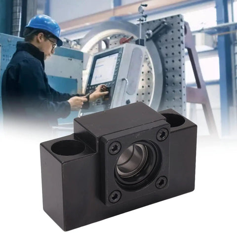 Ball Screw Support Block For SFU1605 And SFU1204 With Carbon Steel Construction C7 Precision Stable Rotation Bearing Lock Mount For CNC Routers Robots And Industrial Machinery on workbench