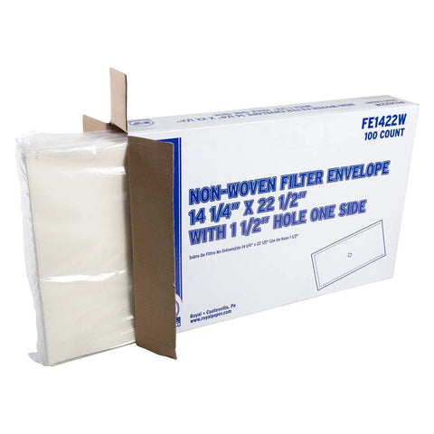 Nonwoven Filter Envelopes With 1.5 Inch One Sided Hole 14 By 22.25 Inch 100 Pack White Heavy Duty Industrial Grade Dust Filtration Envelopes