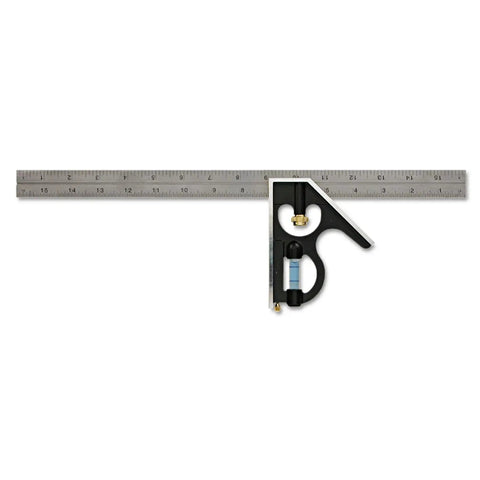 12 Inch Heavy Duty Pro Grade Combination Square With Etched Stainless Steel Blade And True Blue Vial For Maximum Accuracy