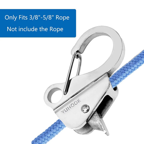 Stainless Steel Boat Anchor Hook Knotless System 2 Pack With Beefy Heavy Duty Cam Cleat Rope Lock, 9000 Lbs Load