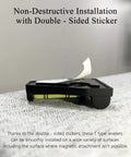 4 Pack Magnetic T Type RV Levelers With Bubble Level For Campers Travel Trailers And Motorhomes, showing one with sticker backing