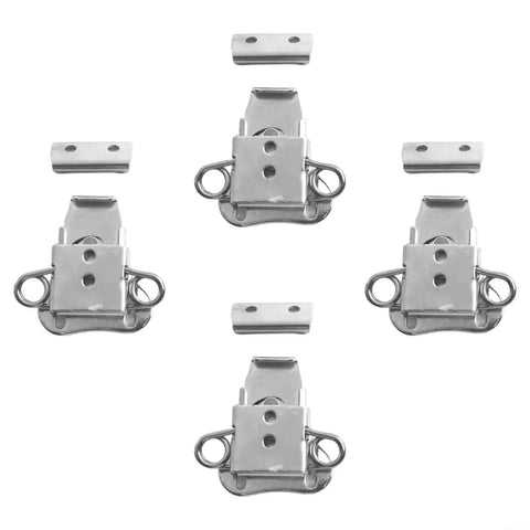 Beefy Loaded Butterfly Latch Set With Retainer Clip, Heavy Duty 450lbs Load Capacity, silver stainless steel clamps