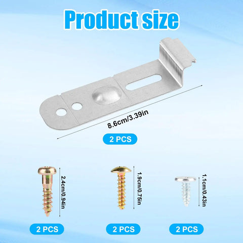 Top Shelf 2 Pack Dishwasher Mounting Brackets With Complete Screw Kit For Samsung Models showing brackets and screws, dimensions 8.6cm and 2 PCS.