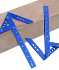 45 And 90 Degree Right Angle Center Finder Ruler For Woodworking Aluminum Alloy Scribe Measuring Tool Pro Grade Blue