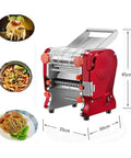 Kick Up Your Pasta Game With This Electric Noodle Machine Cranking Out Homemade Spaghetti And Fresh Dough In Seconds Dual Cutting Blades Smooth Roller Included For Quick Family Dinner Prep, red noodle maker dimensions 45cm x 35cm x 30cm