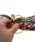 HVAC Condenser Motor One Quarter HP 1 Phase 1075 RPM 208 To 230 Volt Replacement wires and cables close-up