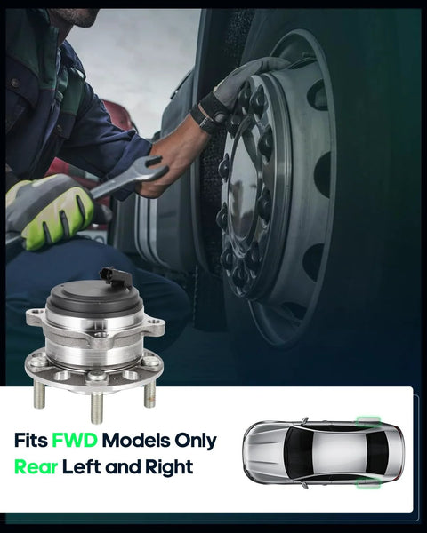 Mechanic installing Set Of 2 Rear Wheel Bearing Hub Assembly 512646 For Kia Sorento 2016 2020 With ABS And 5 Lugs