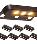 8 Pack 4 Inch LED Retaining Wall Lights Outdoor Hardscape Step Lights Low Voltage 12V Landscape Lighting IP65 Waterproof